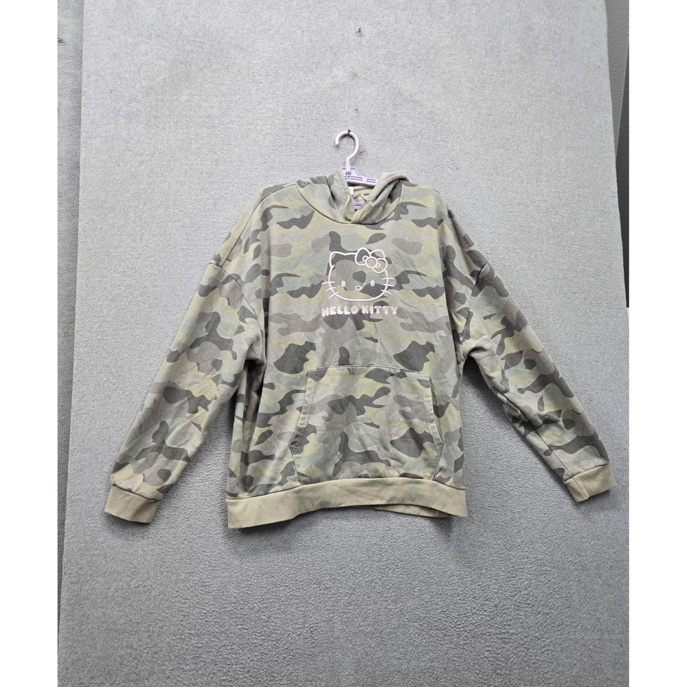 Hello Kitty and Friends x Aeropostale Women Hoodie XL Green Camo Embroidered